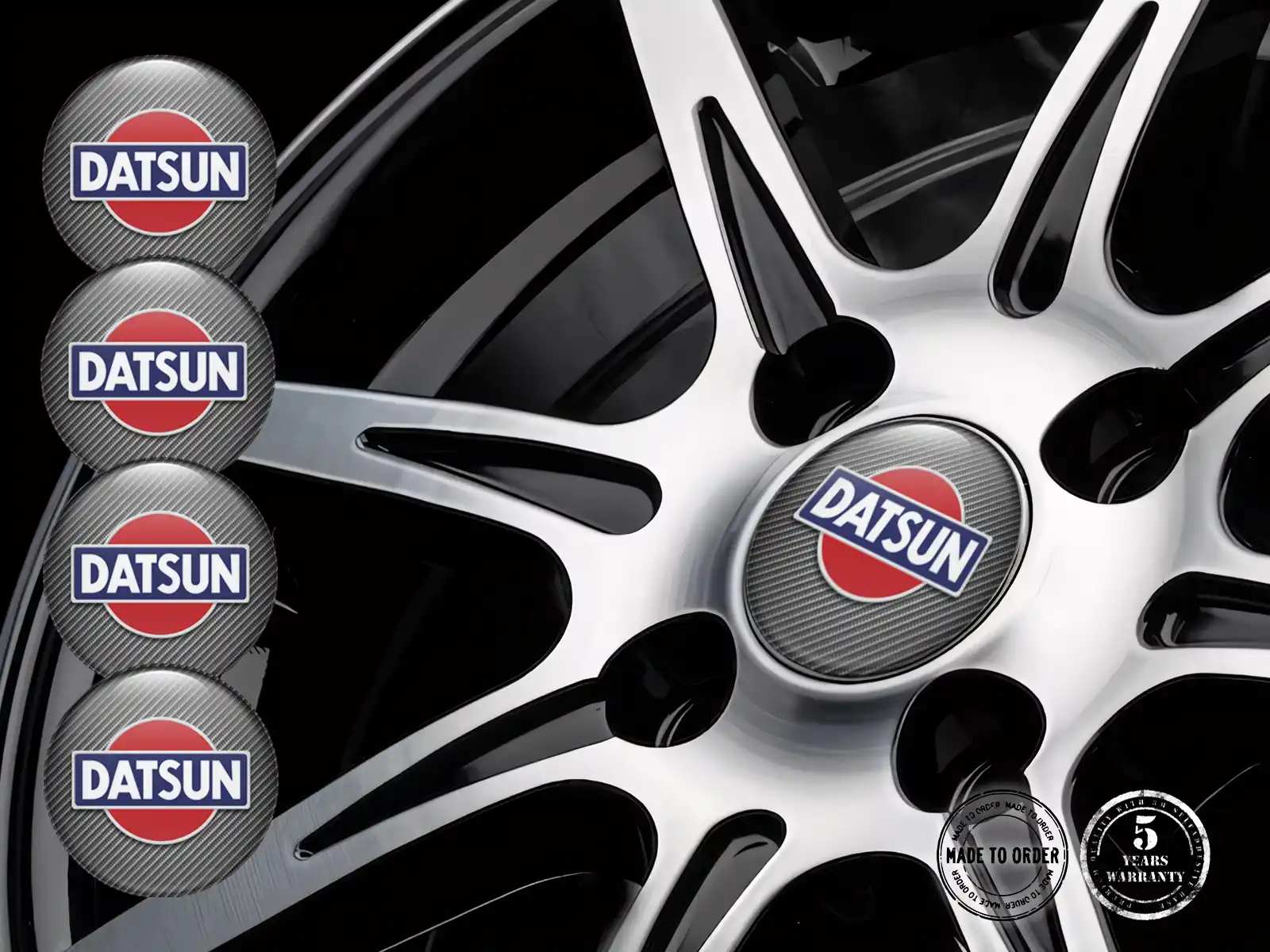 Datsun Radplaketten Stil Premium-Epoxy-Aufkleber